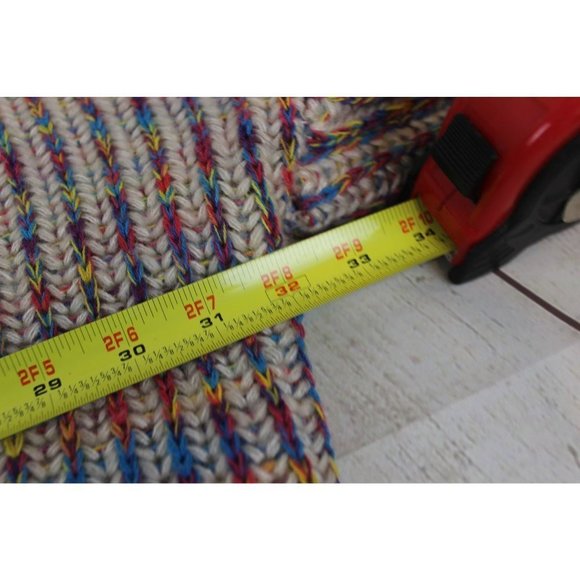 Shein Sweater Multicolor Rainbow V Neck Chunky Knit Size 2XL - Picture 4 of 7